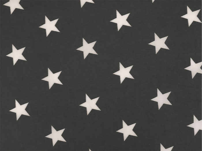 Sample of Dark Grey and White Star Cotton used as fabric wrapping paper