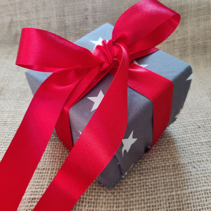 Reusable Fabric Gift Wrap with Ribbon