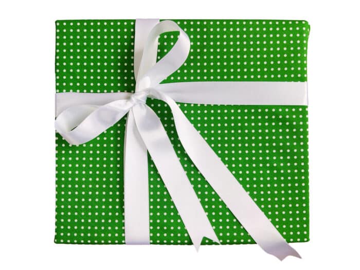 Emerald Green reusable gift wrap large top