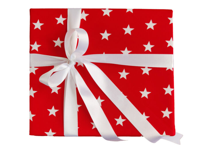 Fabric Gift Wrap Red Star Large
